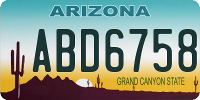 AZ license plate ABD6758