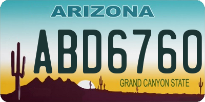 AZ license plate ABD6760