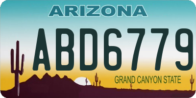 AZ license plate ABD6779