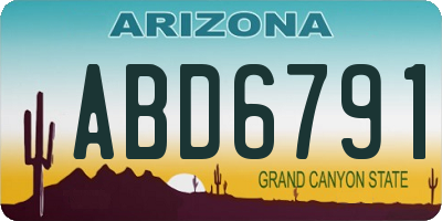 AZ license plate ABD6791