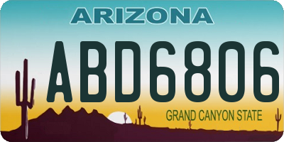 AZ license plate ABD6806