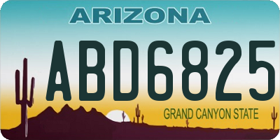 AZ license plate ABD6825