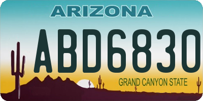 AZ license plate ABD6830