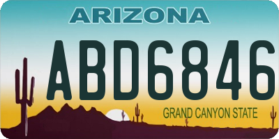 AZ license plate ABD6846