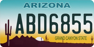 AZ license plate ABD6855