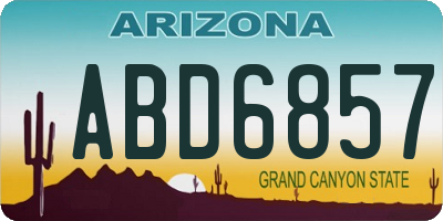 AZ license plate ABD6857