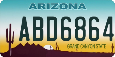 AZ license plate ABD6864