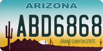 AZ license plate ABD6868