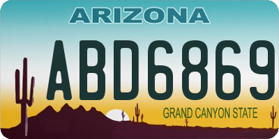 AZ license plate ABD6869