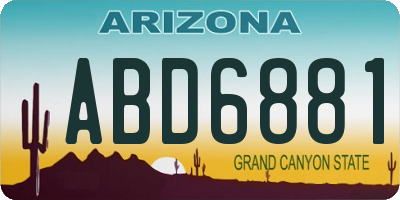 AZ license plate ABD6881