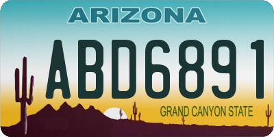 AZ license plate ABD6891