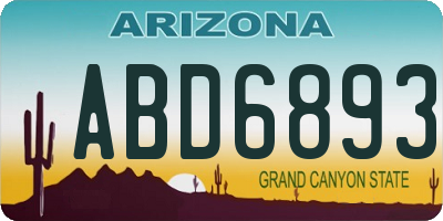 AZ license plate ABD6893