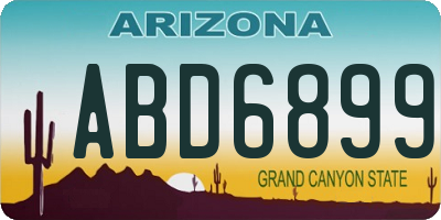 AZ license plate ABD6899