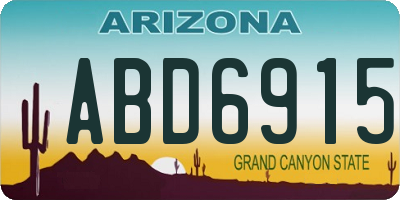 AZ license plate ABD6915