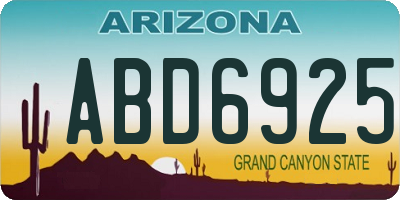 AZ license plate ABD6925