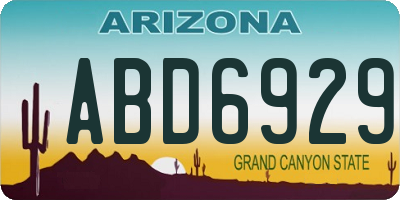 AZ license plate ABD6929