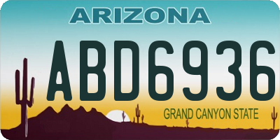 AZ license plate ABD6936