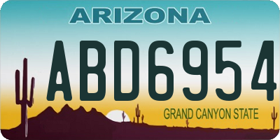 AZ license plate ABD6954