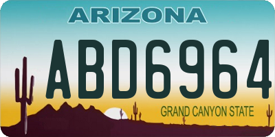 AZ license plate ABD6964