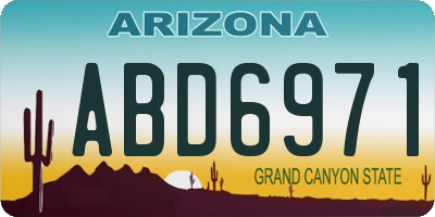 AZ license plate ABD6971