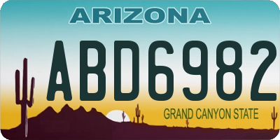 AZ license plate ABD6982
