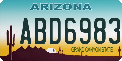 AZ license plate ABD6983