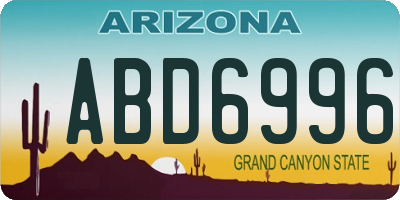 AZ license plate ABD6996