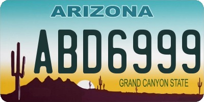 AZ license plate ABD6999