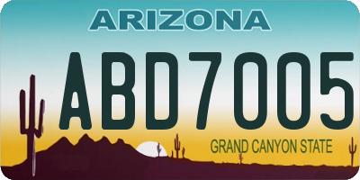 AZ license plate ABD7005