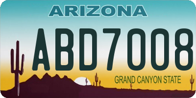 AZ license plate ABD7008
