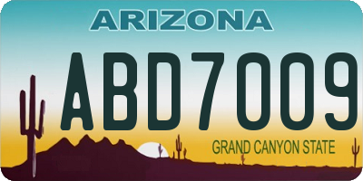 AZ license plate ABD7009