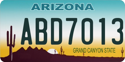 AZ license plate ABD7013
