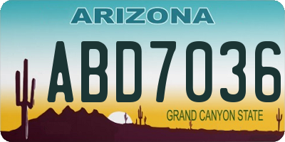 AZ license plate ABD7036