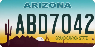 AZ license plate ABD7042