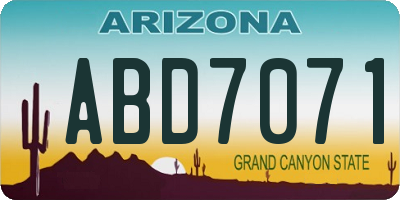 AZ license plate ABD7071