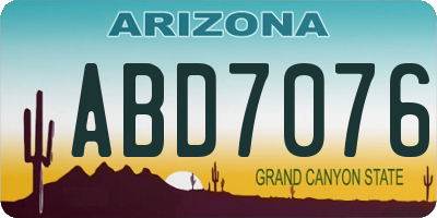 AZ license plate ABD7076
