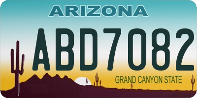 AZ license plate ABD7082