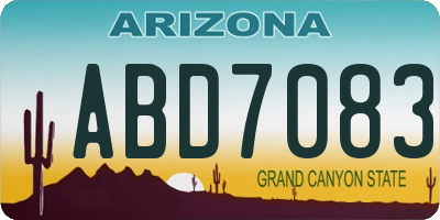 AZ license plate ABD7083