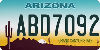 AZ license plate ABD7092