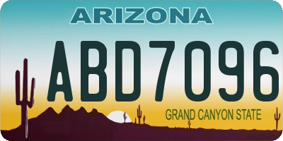 AZ license plate ABD7096