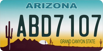 AZ license plate ABD7107