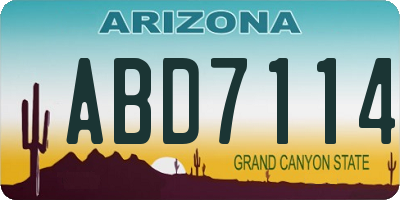 AZ license plate ABD7114