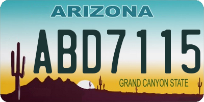 AZ license plate ABD7115
