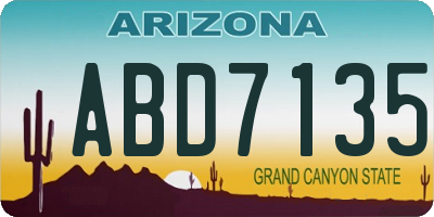 AZ license plate ABD7135