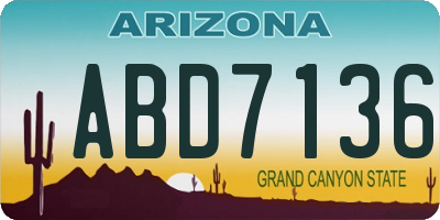 AZ license plate ABD7136