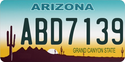 AZ license plate ABD7139