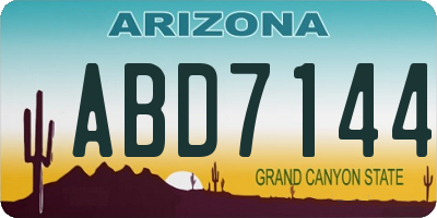 AZ license plate ABD7144