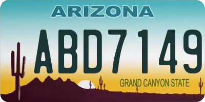 AZ license plate ABD7149