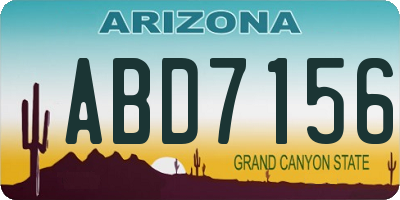AZ license plate ABD7156