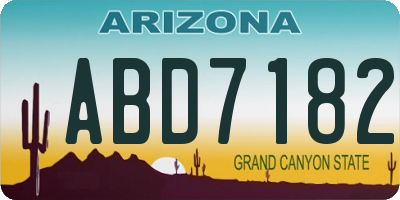 AZ license plate ABD7182